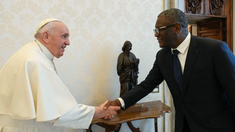 Doctor Denis Mukwege meeting with Pope Francis in the Vatican