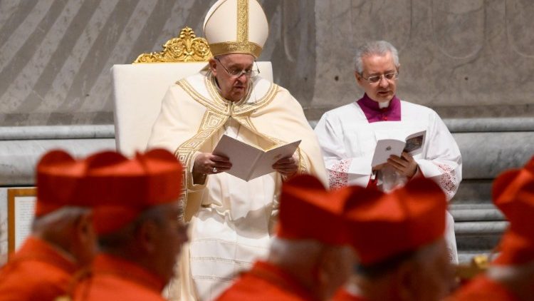 Papst Franziskus beim Te Deum zum Jahreswechsel