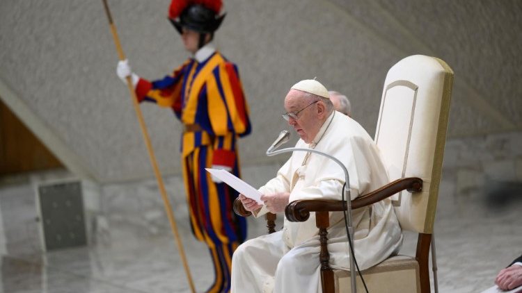 P?ven Franciskus v?nde sina tankar till Nigeria, Demokratiska republiken Kongo och Ukraina under den allm?nna audiensen den 18 januari 2023