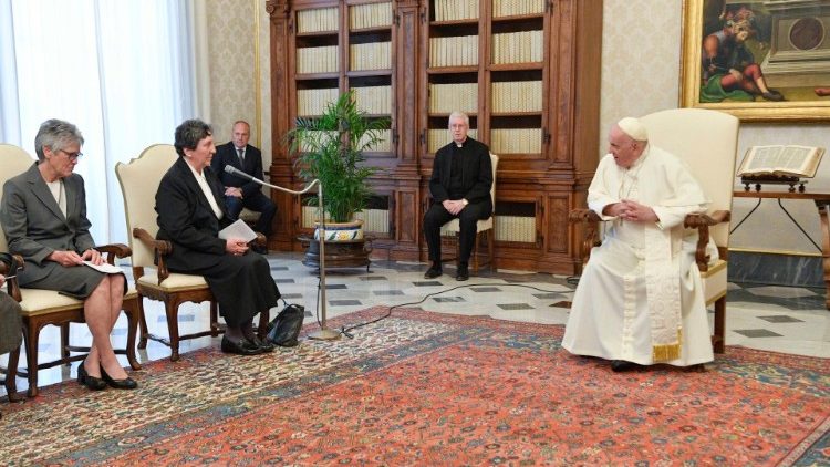 Pope Francis during his Audience with the Sisters of Social Service