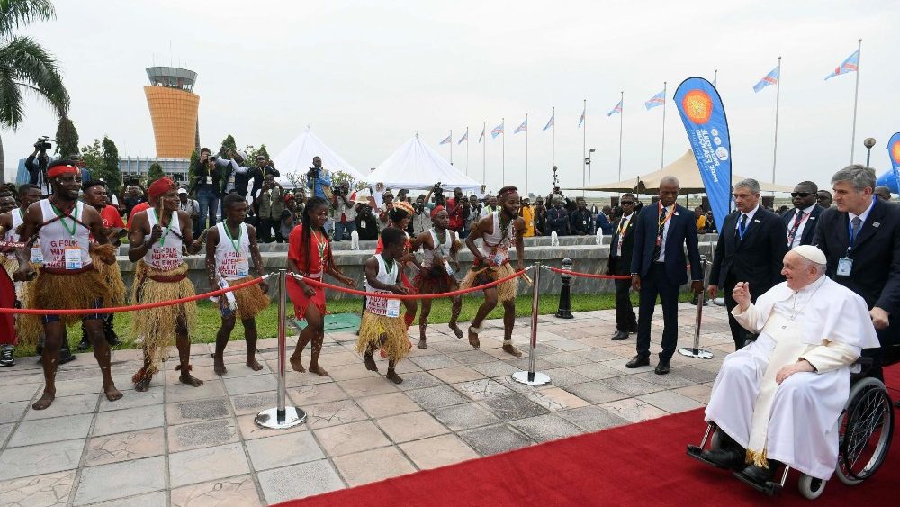 Le Pape François est arrivé à Kinshasa, le 31 janvier 2023. 