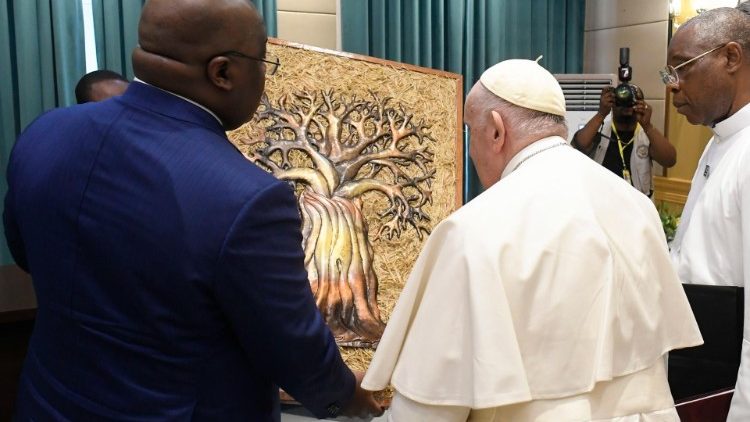 Le président Tshisekedi accueille le Saint-Père en RD Congo, le 31 janvier 2023, à Kinshasa, la capitale. 