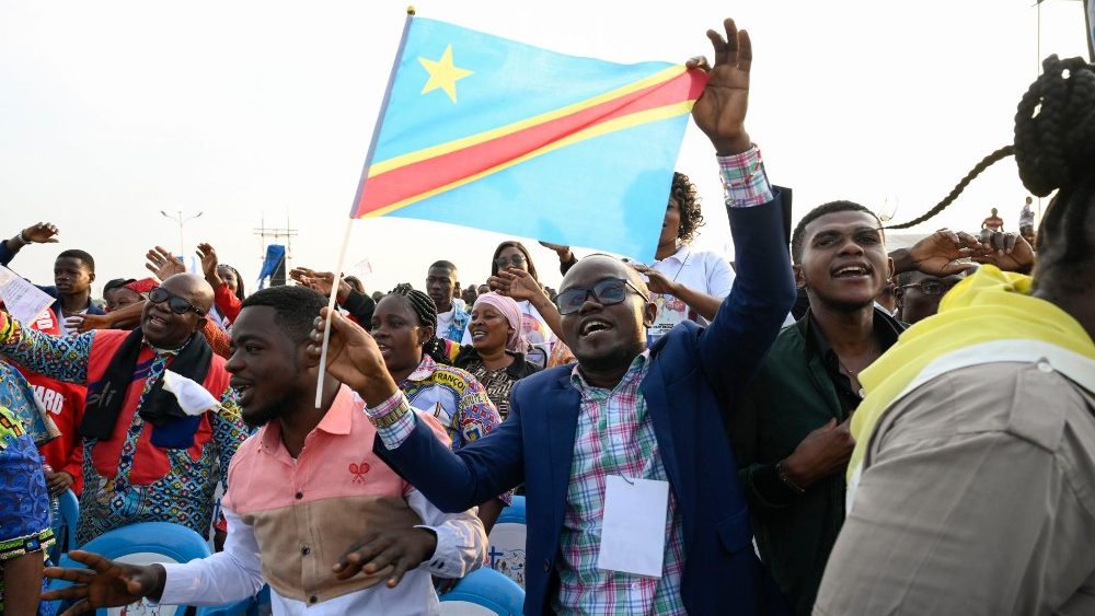 Messe clbre prs de l'aroport de N'dolo,  Kinshasa, le 1er fvrier 2023