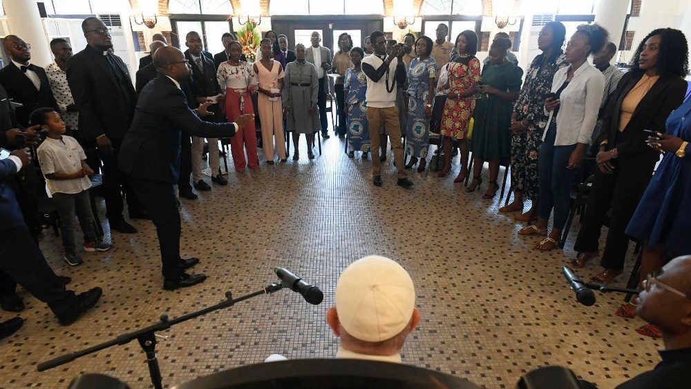 2023.02.02 Viaggio Apostolico nella Repubblica Democratica del Congo e in Sud Sudan - Incontro giovani congolesi
