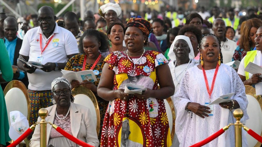 Prière œcuménique au Mausolée John Garang, à Juba, le 4 février