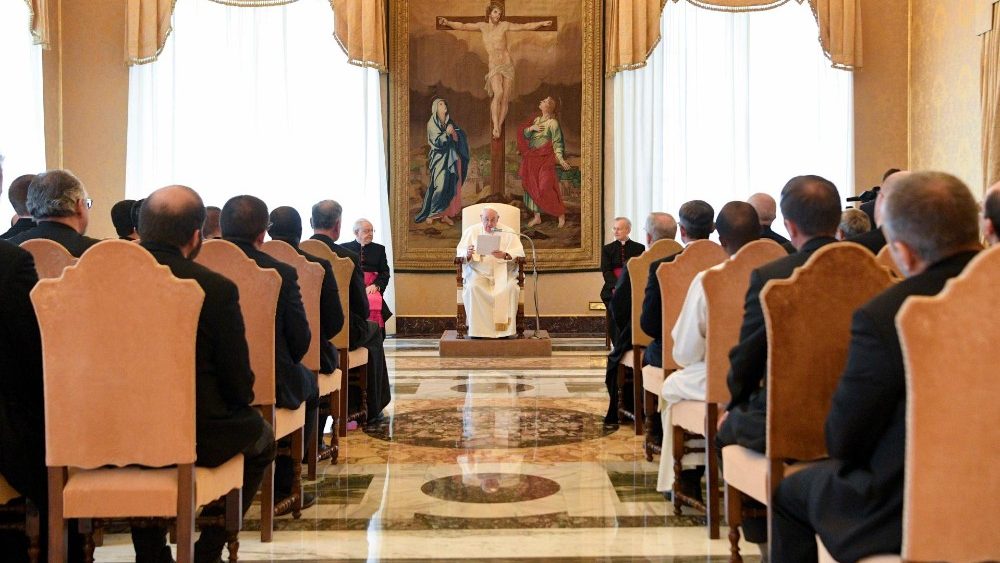 Papa Francisco no encontro com os Padres Marianos reunidos em seu Captulo Geral 