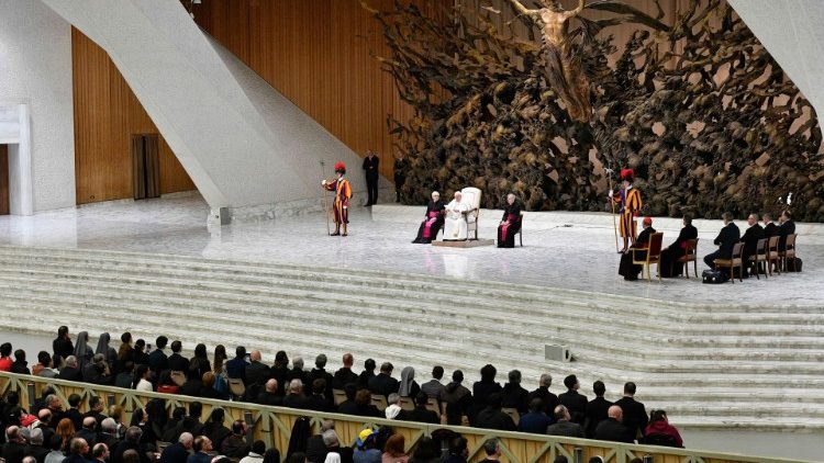 Un'immagine dell'udienza alle Università e Istituzioni Pontificie Romane
