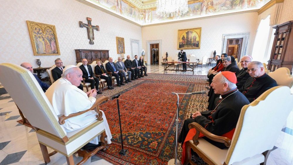 O encontro do Pontfice com a delega??o no Vaticano