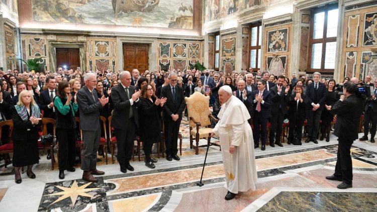 Pope Francis meeting with members of INAIL in the Vatican