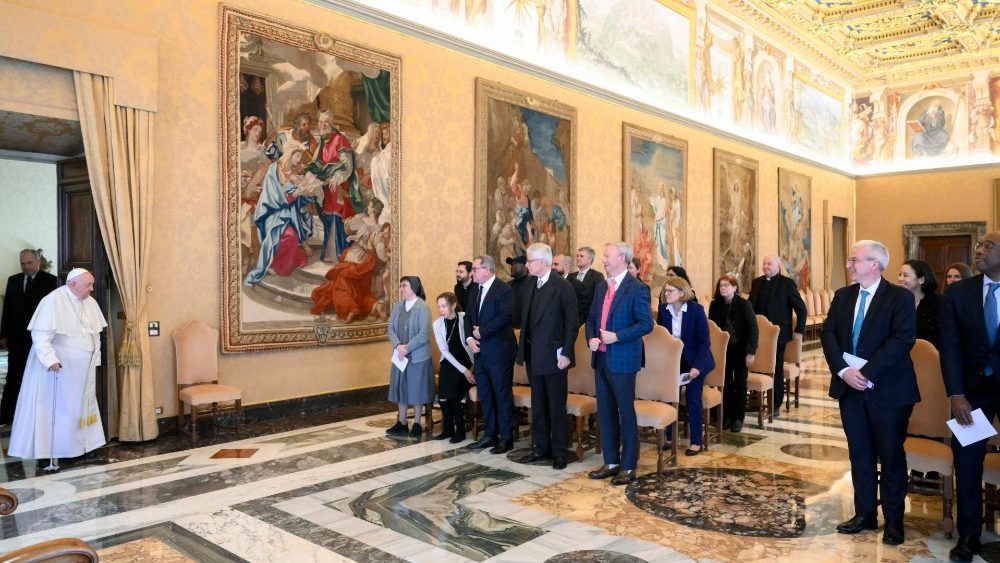 O Papa na audincia aos participantes do encontro "Minerva Dialogues" promovido pelo Dicastrio para a Cultura e a Educa??o (Vatican Media)