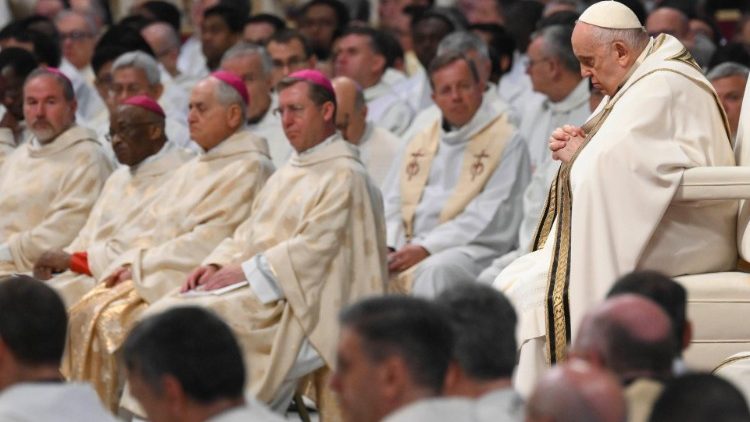 O Papa Francisco na Missa do Crisma, na Baslica de S?o Pedro