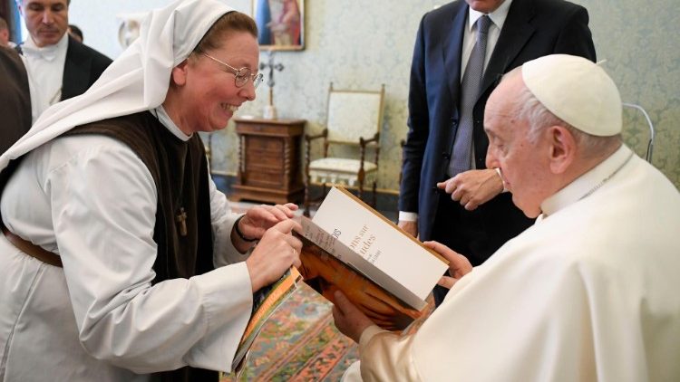 Pope Francis meeting with representatives of the Community of the Beatitudes