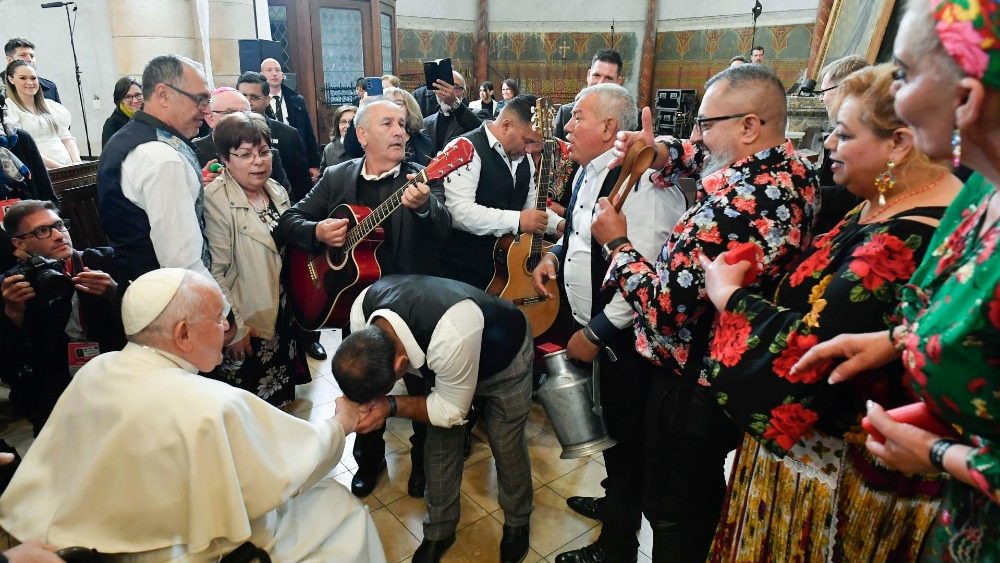 Rencontre avec les pauvres et les rfugis, Budapest, 29 avril 2023. 
