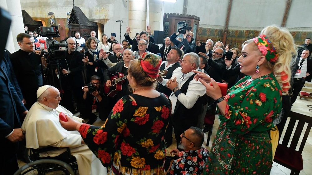 Rencontre avec les pauvres et les rfugis, Budapest, 29 avril 2023. 