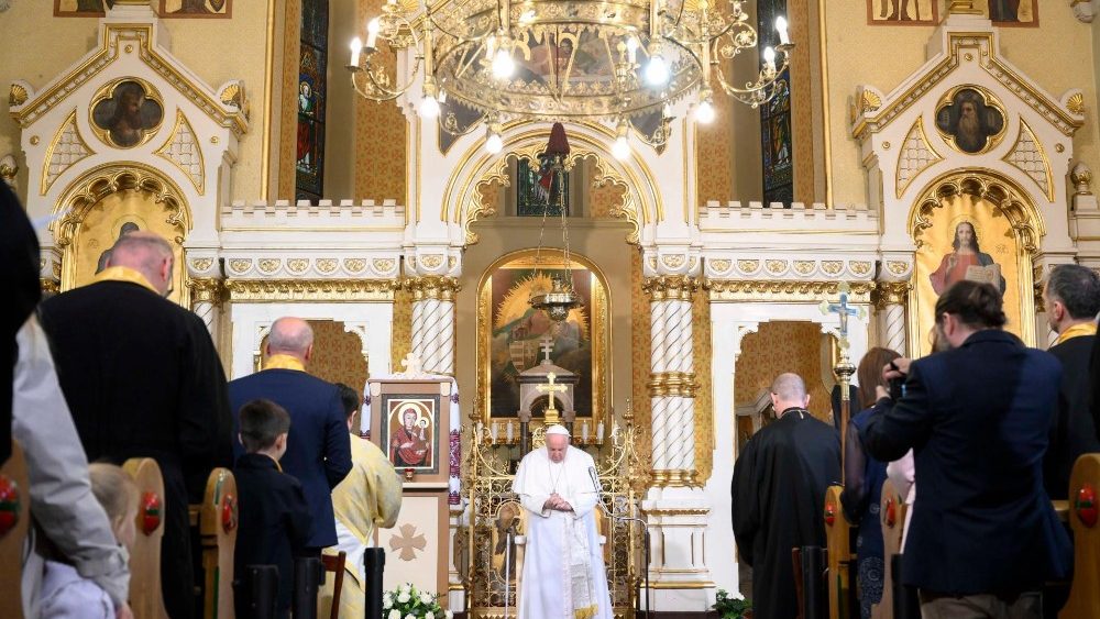 2023.04.29 Viaggio Apostolico in Ungheria - Visita alla Comunità Greco-Cattolica presso la Chiesa Protezione della Madre di Dio