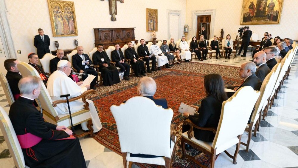 A delega??o em audincia com o Pontfice no Vaticano