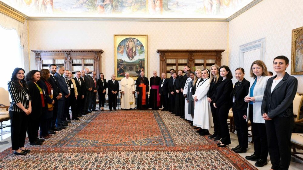 A delega??o em audincia com o Pontfice no Vaticano