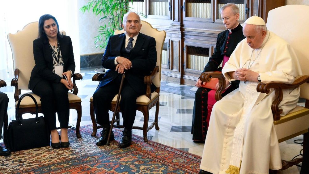 A delega??o em audincia com o Pontfice no Vaticano
