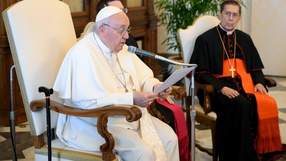 A delega??o em audincia com o Pontfice no Vaticano