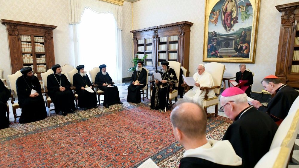 Papa Francisco, Tawadros II e delega??o copta