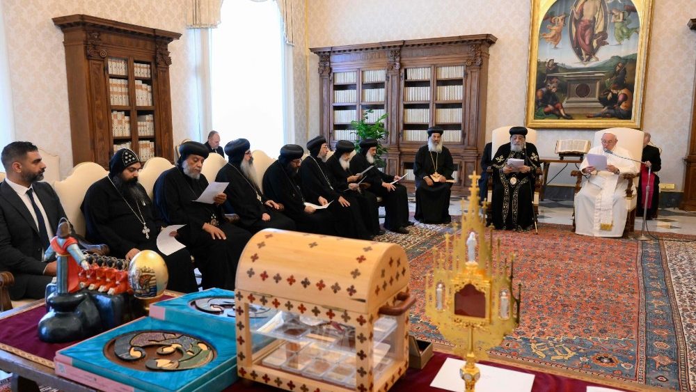 Papa Francisco, Tawadros II e delega??o copta