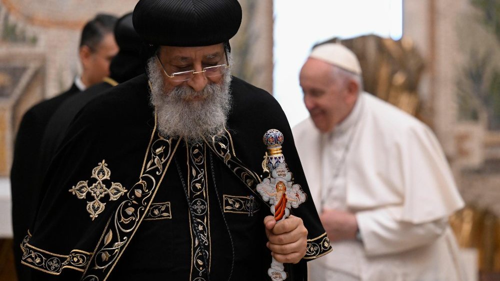 Le Pape Fran?ois et le Pape Tawadros II, jeudi 11 mai 2023, au Vatican. 