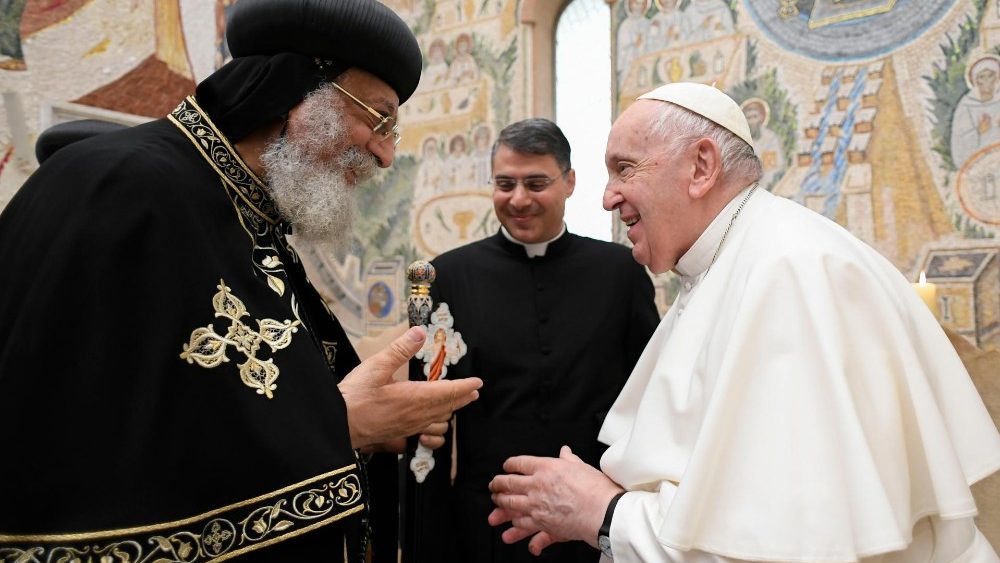 Le Pape Fran?ois et le Pape Tawadros II, jeudi 11 mai 2023, au Vatican. 