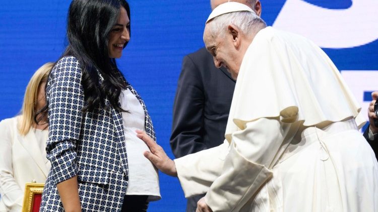 Le Pape, le 12 mai 2023, lors des Etats généraux de la natalité.