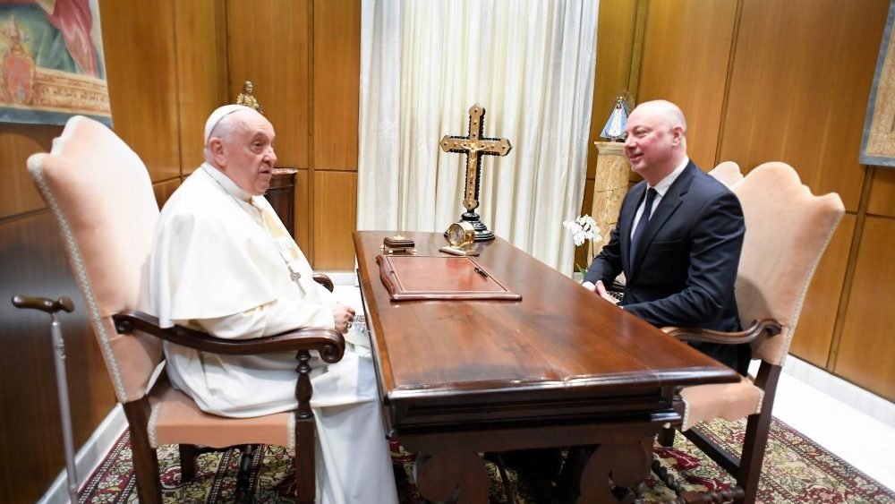 Papa Francisc și o delegație din Bulgaria condusă de președintele Adunării Naționale de la Sofia, Rosen Jeliazkov