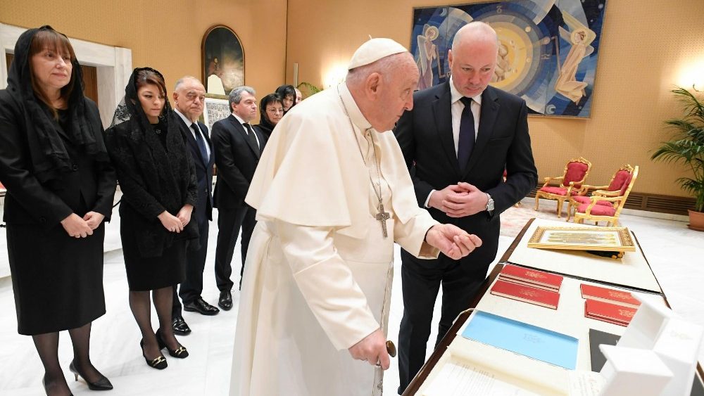 Papa Francisc și o delegație din Bulgaria condusă de președintele Adunării Naționale de la Sofia, Rosen Jeliazkov