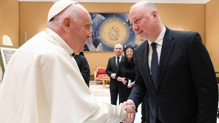 Popiežius ir Bulgarijos parlamento pirmininkas Rosenas Želiazkovas