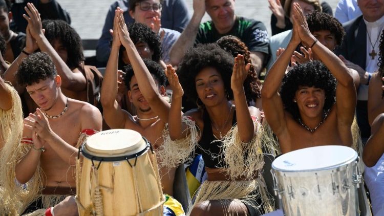 The Capoeira performers in St. Peter's Square