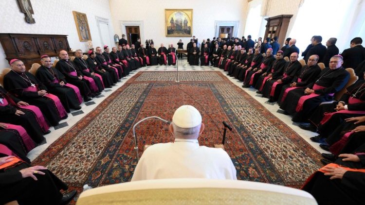 Der Papst mit den Bischöfen von Mexiko