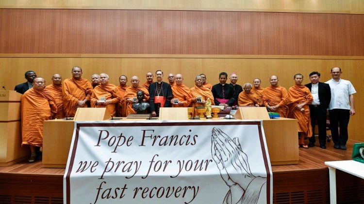 The Buddhist monks forming part of the delegation 
