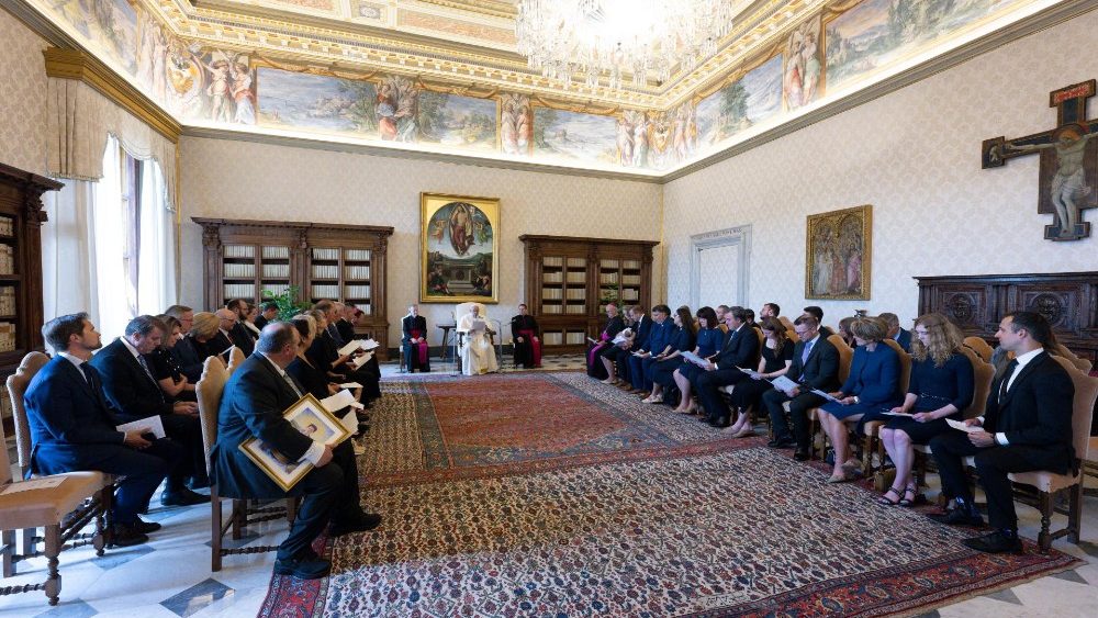 A audincia com os membros do comit dos Estados Unidos no Vaticano