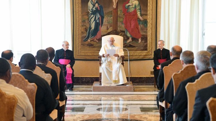 O Papa Francisco com os participantes do Captulo Geral dos Agostinianos da Assun??o