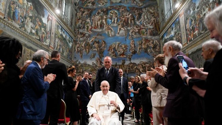 Commemorating 50 years of the Vatican Museums' Modern and Contemporary Art Collection, MAP Francis meets artists in Sistine Chapel