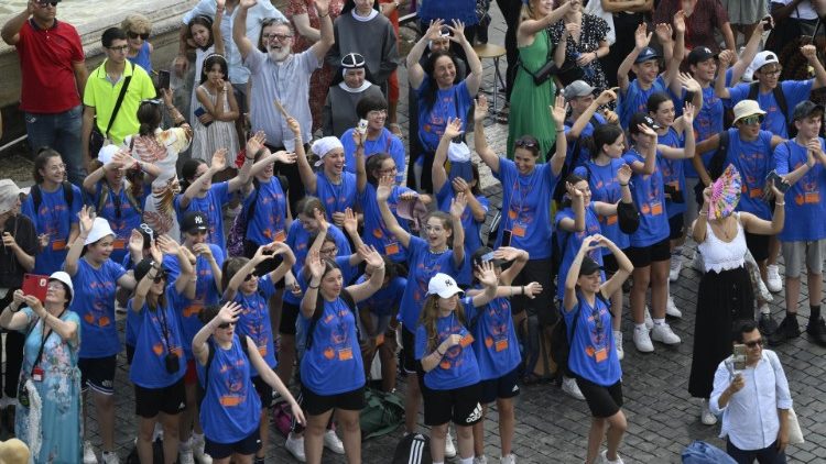 Alcuni ragazzi presenti all'Angelus
