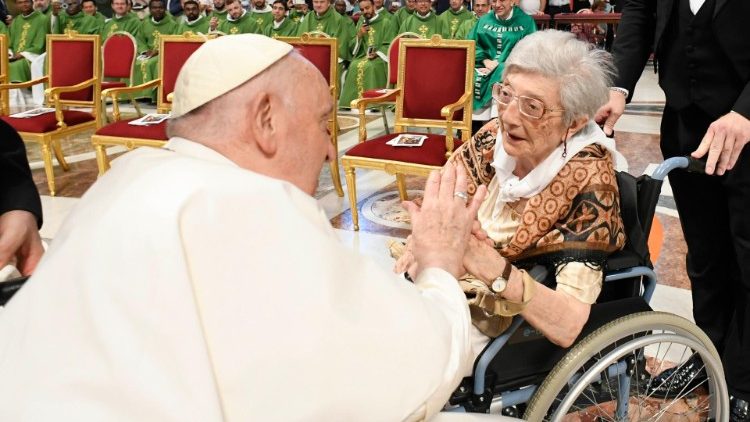 MAP Francis and an elderly lady