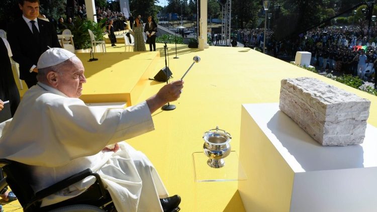 Bendición de la Primera Piedra del Campus Veritatis. (Vatican Media)