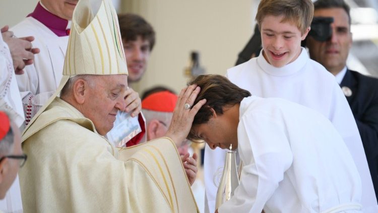 A moment during the Mass for the 37th World Youth Day