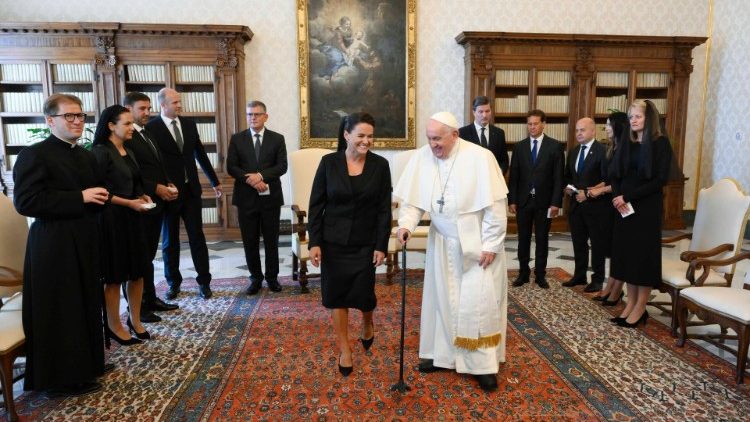 MAP Francis receives the President of the Republic of Hungary, Ms. Katalin Novk, in the Vatican.