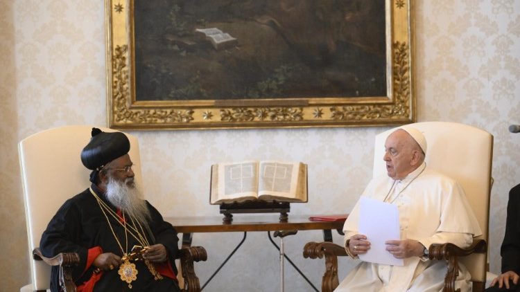 El Papa Francisco durante la audiencia con el Catolicós Baselios Marthoma Mathews III