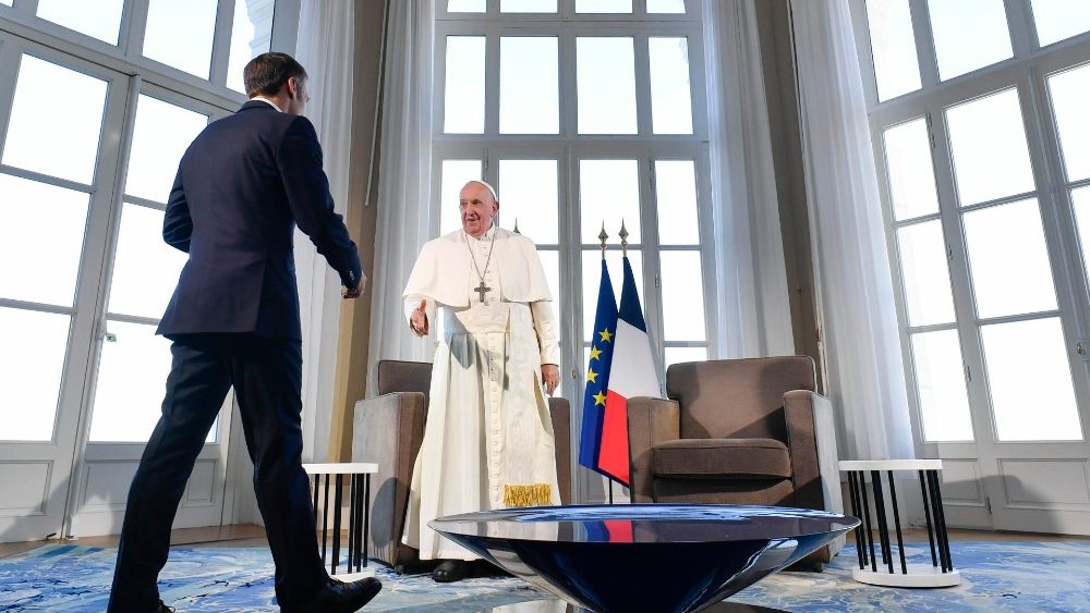 L'incontro del Papa con il presidente della Repubblica francese, Emmanuel Macron