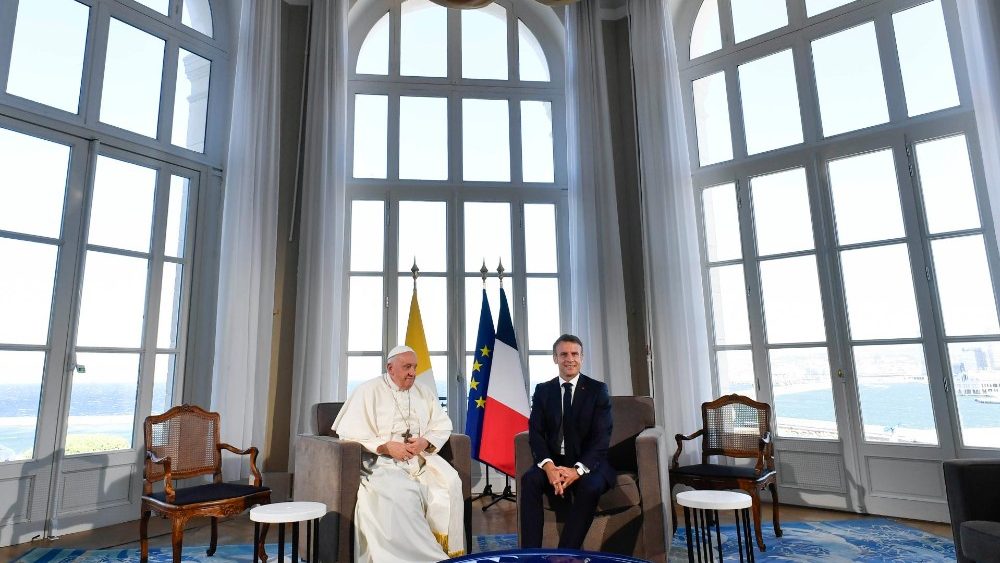 L'incontro del Papa con il presidente della Repubblica francese, Emmanuel Macron