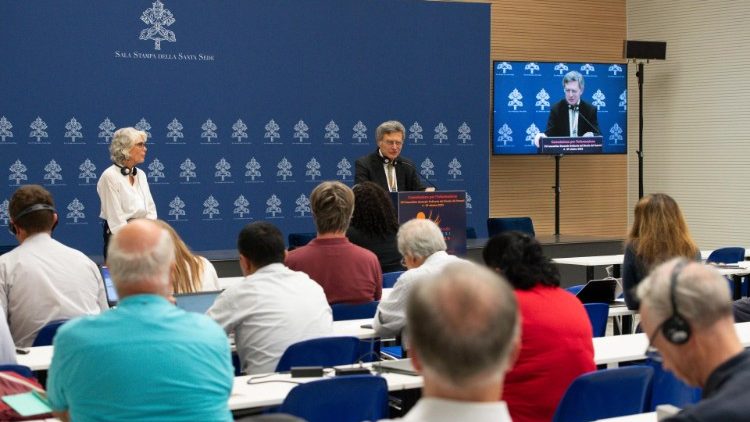 An image from a briefing on the Synod at the Holy See Press Office