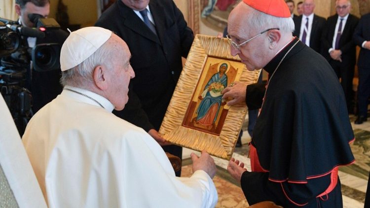 MAP Francis with Equestrian Order of the Holy Sepulchre of Jerusalem