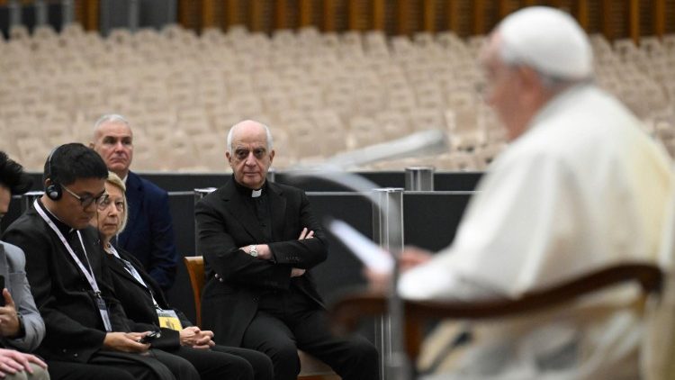 Il Papa durante il suo discorso