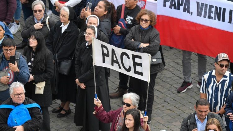 Pilgrims in St. Peter's Square during the Angelus