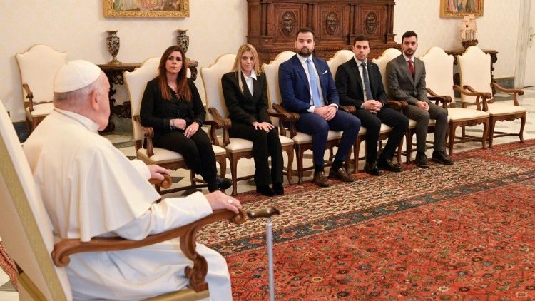 MAP Francis with staff from the Vatican's Office of the Auditor General